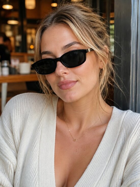 Miu Miu Accessories - Miu Miu Regard Sunglasses Black Oval Narrow Frame Glasses